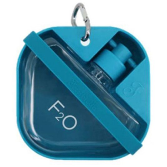 FB F2O prenosna plastenka-posoda, 14 x 14 xm, 350 ml, svetlo modra