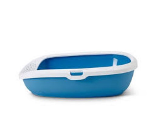 SAVIC GIZMO ODPRT MAČJI WC BELO-MODER MEDIUM