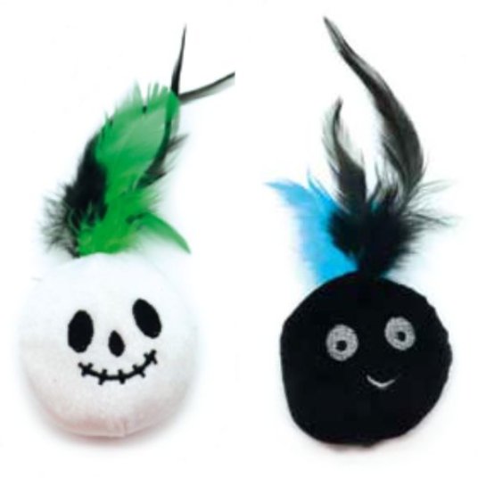 Croci igrača za mačke SCARY HEADS, z mačjo meto, 6 cm