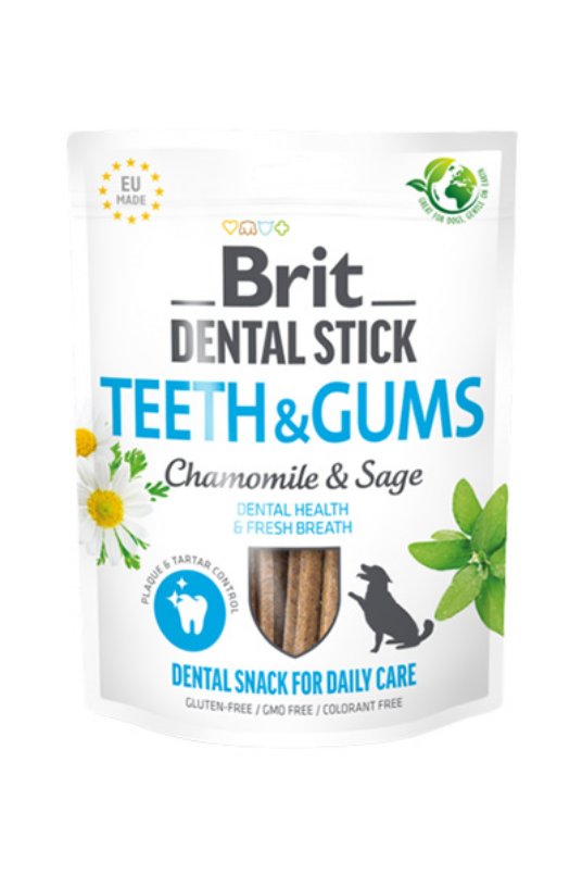Brit Dental Sticks Dog Teets&Gums with Chamomile&Sage 7pcs 251g (10)
