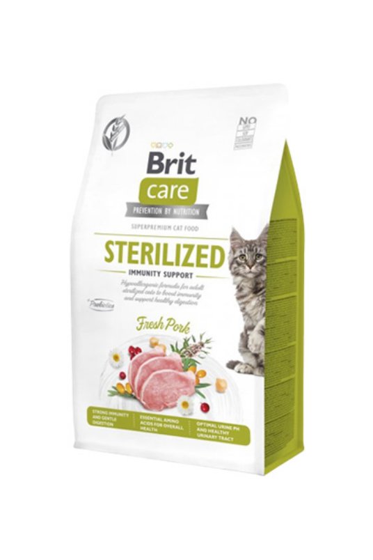 Brit Care Cat Grain-Free Sterilized Immunity support 2,0 kg (za sterilizirane mačke, podpora imuskemu sistemu)