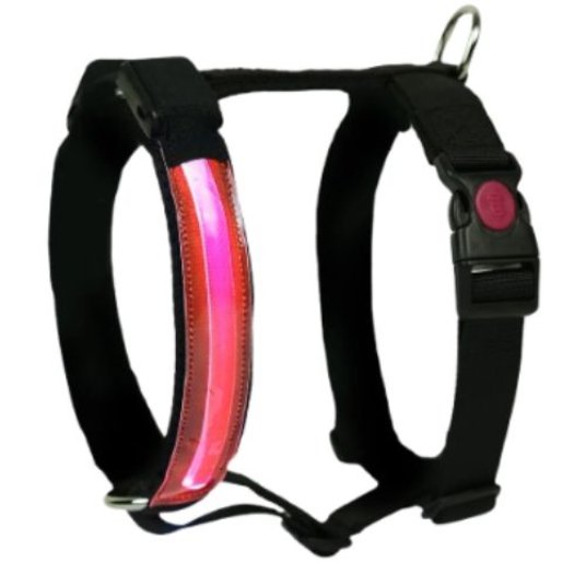 PI oprsnica H LED, najlon, L, rdeča, 64 x 67-92 cm