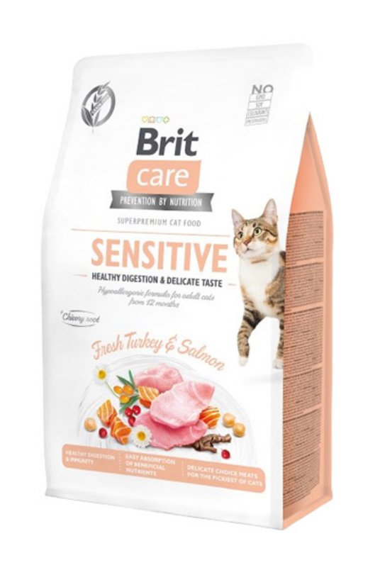 Brit Care Cat Grain-Free Sensitive Healthy Digestion & Delicate Taste, 0,4 kg (za občutljivo prebavo)