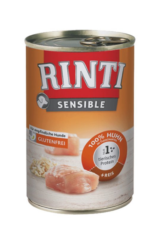 RINTI SENS., piščanec&riž 400g (12)