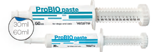 VetaPro PROBIO PASTA 30ml  - za pse in mačke, prehr. dop., podpora normalnemu delovanju prebavnega sistema ob pojavu driske