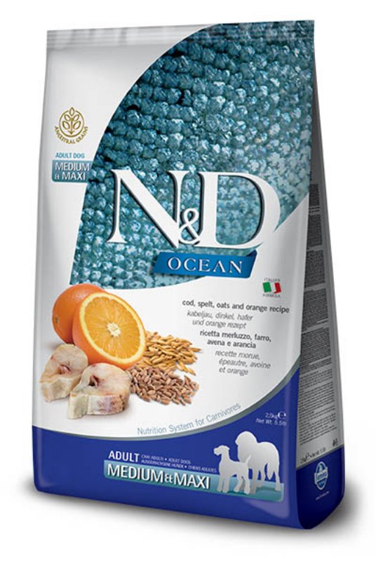 N&D Ocean Dog Codfish,Spelt,Oats and Orange Med/Maxi