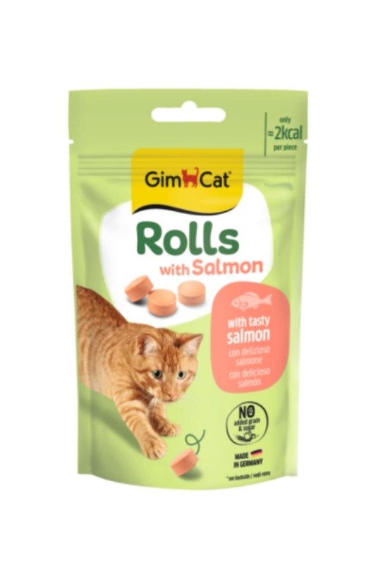 GIMCAT ROLLS WITH SALMON, priboljšek z lososom, 50 g