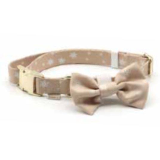 Croci XMAS COLLAR & BOW, SNOWFLAKE, M 32-50cm
