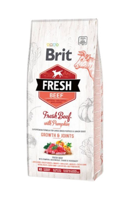 Brit Fresh Beef with Pumpkin Puppy large 12kg Govedina z bučo za mlade pse večjih pasem