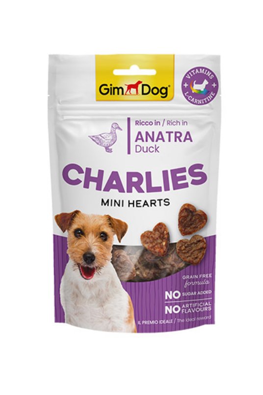 GD CHARLIES MINI HEARTS DUCK, priboljšek za pse, raca, 70 g (8)