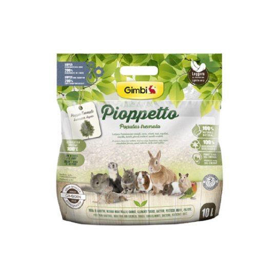 GIMBI PIOPPETTO stelja za glodalce, lomljen les trepetlike, 10 L