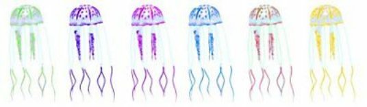 CR AKV DEKOR. FLUO MEDUZA MIX 5X16,5 CM