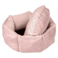 FB okrogla postelja SOFFIO, pliš, fi 60 cm, rjava