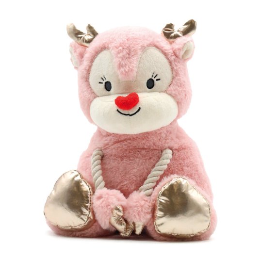 CR Xmas Blush Zoe, igrača za pse, jelenček, pliš, vrv, roza, 25,5 cm