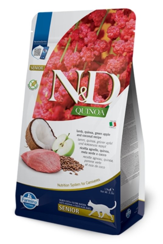 N&D Quinoa Cat Lamb, green apple&Coconut Senior 300g