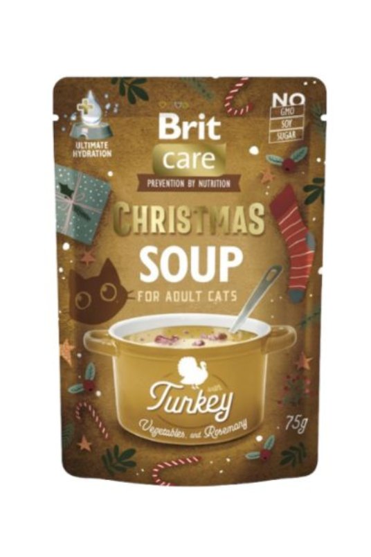 Brit Christmas Care Cat Soup Turkey 75g (15) (juhica s puranom)