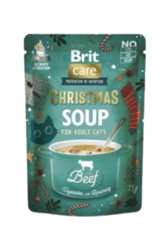 Brit Christmas Care Cat Soup Beef 75g (15) (juhica z govedino)