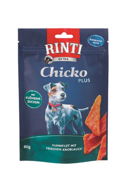 RINTI Chicko Plus, 100% piščanec s česnom 80g (12)