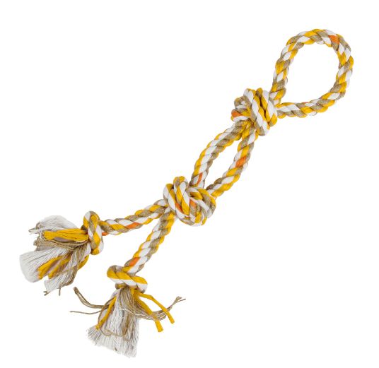 FB IGR. ZA PSE MOČNA PISANA VRV Z VOZLI 50 CM