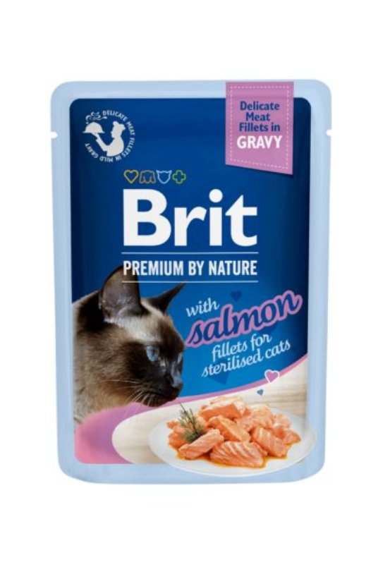 BPNC-pouch Delicate Fillets in gravy with Salmon for Sterilised 85g (24) - Fileji Lososa v omaki za steril. mačke