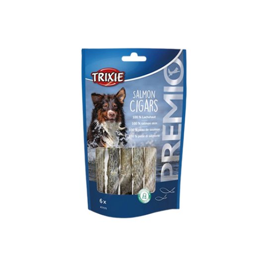 TRIXIE Premio Salmon Cigars, priboljšek za pse, lososove palčke, 12,5 cm, 6 kos, 70 g