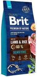 D.BRIT-Premium Lamb/Rice 15 kg Jagnetina za občutljive pse