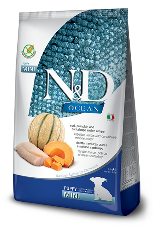 N&D Ocean Fish Dog GF PM Cod &Cantaloupe Melon Puppy Mini 7kg