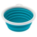 FB zložljiva prenosna posoda, silikon s plastičnim robom, 18x18x8 cm, 1 L, petrol modra