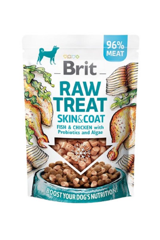 Brit Dog Freeze-dried Raw treat and topper, Skin&Coat (fish&chicken) 40g (10)
