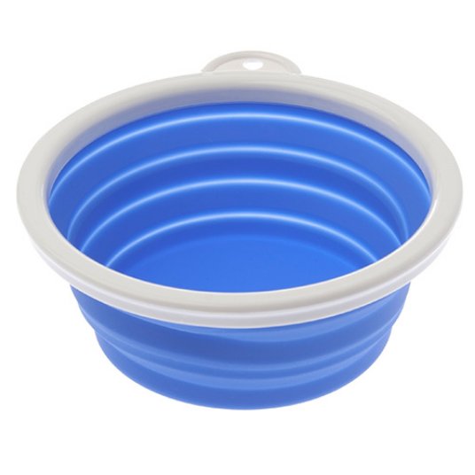FB zložljiva prenosna posoda, silikon s plastičnim robom, 16x16x7 cm, 750 ml, svetlo modra