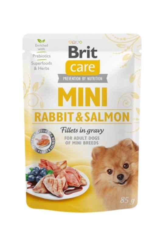 BCD-pouch Mini Adult with Rabbit&Salmon fillets in gravy 85g (24)