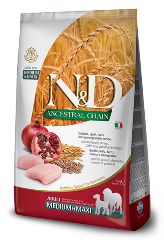 ND LG Dog Chick.&Pomeg. Adult MD&MX 2,5kg
