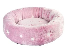 FB postelja GLOW, pliš, reflektivna, S, fi 50 x 15 cm, roza