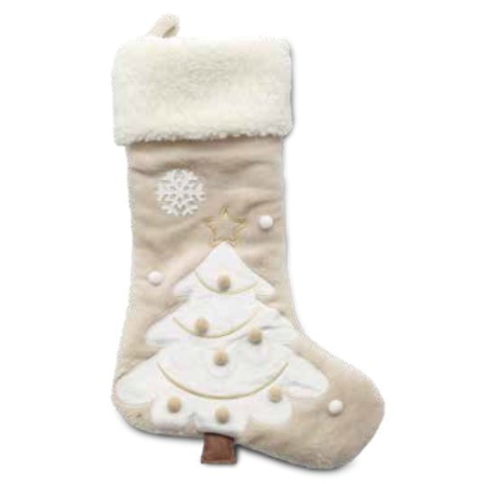 Croci XMAS STOCKING, WHITE TREE, 50 cm