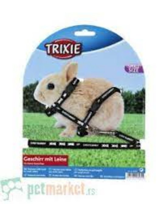 TRIXIE NAJLON OPRSNICA+POVODEC ZA MLADE  KUNCE 20–33 CM/ 1.25 M