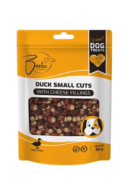 Besta QQ Duck small cuts with cheese fillings 1x1x0,8cm 80g