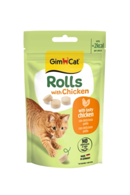 GIMCAT ROLLS WITH CHICKEN, priboljšek s piščancem, 50 g