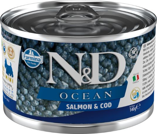 N&D Can Dog Ocean Salmon & Cod Mini 140g (6)