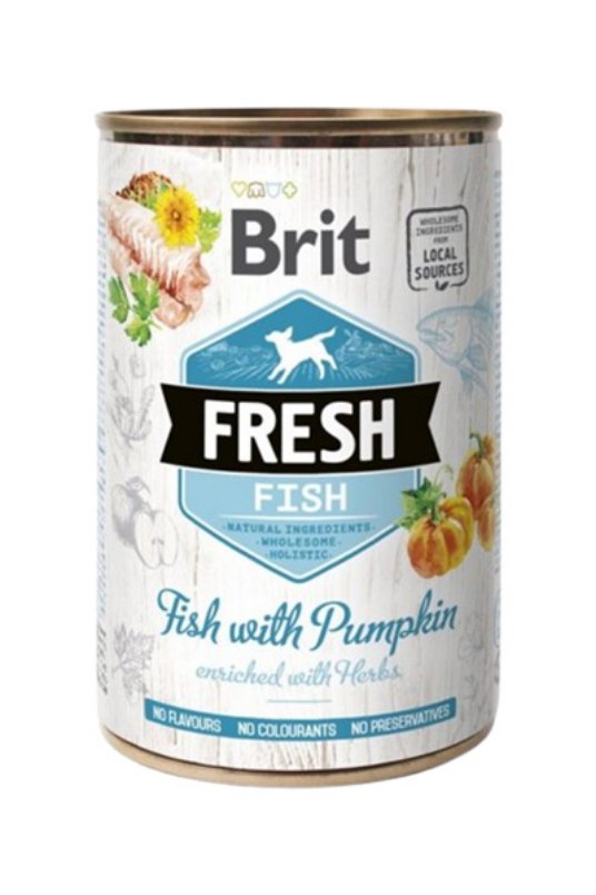 Brit Fresh Can Dog Fish with Pumpkin 400g (6)