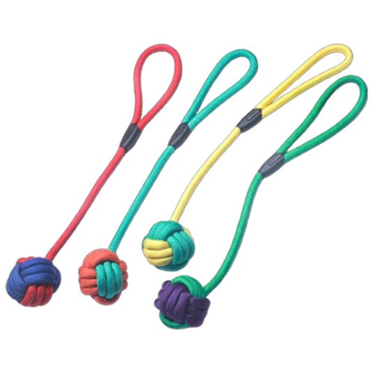 Besta igračka za pse, žogica z ročko Bundle vrv 42cm različne barve
