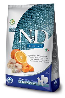 N&D Ocean Fish Dog GF PM Codfish&Orange Adult Mini 800g