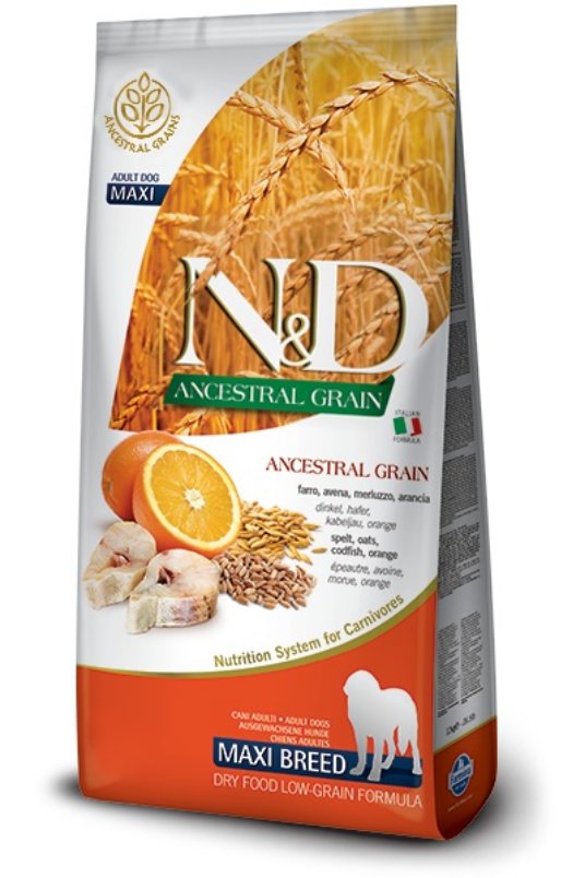 D.ND LG Dog Codfish&Orange Adult Maxi 12kg