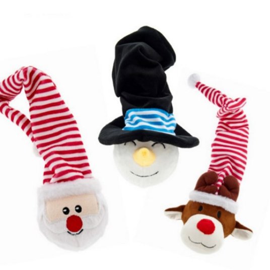 FB Xmas igrača za pse, žoge s klobuki, božični motivi, z zvokom, fi 8.5 cm, 35 cm