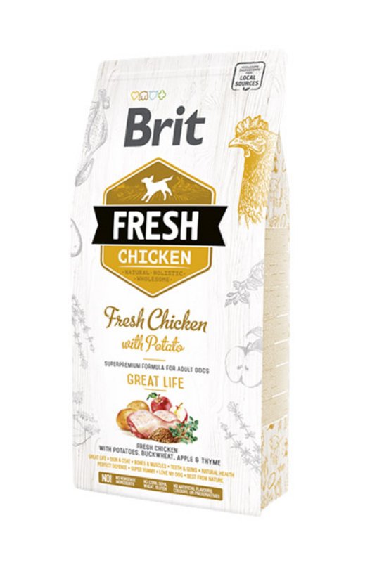 Brit Fresh Chicken with Potato Adult Great Life 12kg Piščanec in krompir za odrasle pse