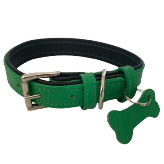 Besta.Ovratnica Usnjena Mambo 3x45-57cm zelena