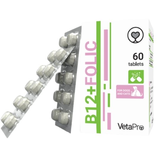 VetaPro B12 + Folic za pse in macke 60tbl