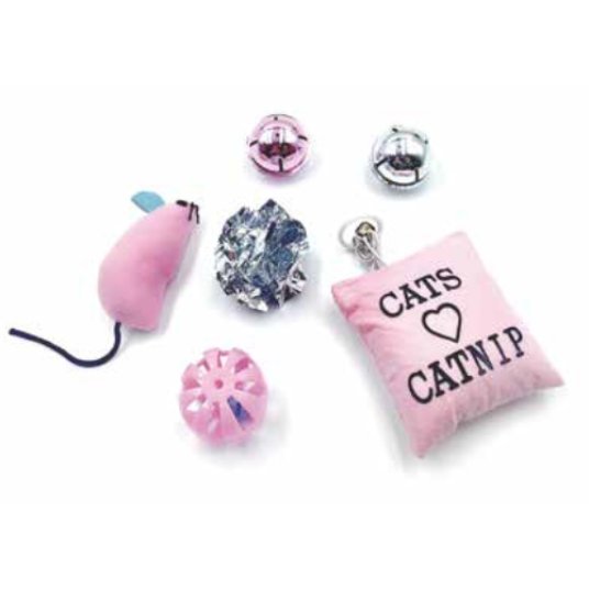 CR Xmas Blush Toy, set igrač za mačke, 6 kos