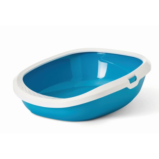 SAVIC GIZMO ODPRT MAČJI WC BEL-MODER LARGE