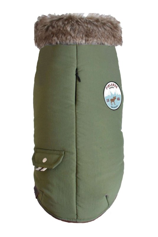CR BOBBY oblačilo za psa PADDED JACKET FINLANDE GREY GREEN 30S