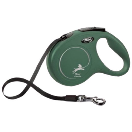 Flexi New Classic S 5m, trak, olivno zelen, do 15 kg